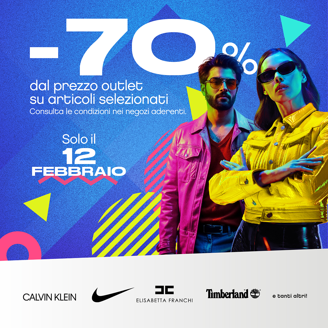 70s party 12 febbraio -70% su articoli selezionati nei negozi outlet