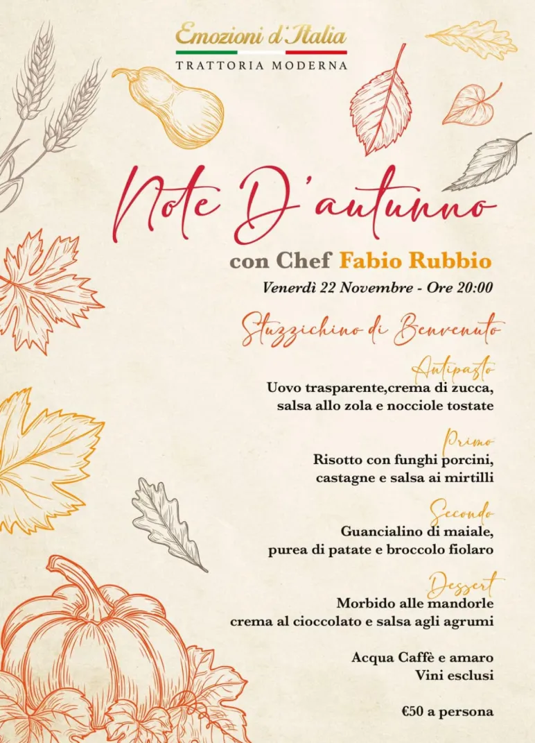 Menu note d'autunno