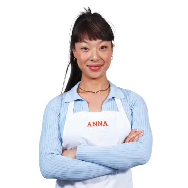 Foto di Anna Zhang con grembiule da chef